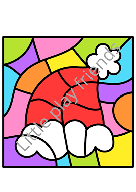 Lesmateriaal Kleuren naar voorbeeld thema kerstmis van auteur Little Play Friends slide 4