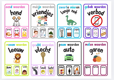 Lesmateriaal Spelling woordkaarten kwartet van auteur Juffie Sharon slide 2