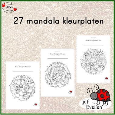 Lesmateriaal 27 madala's om te kleuren van auteur juf Evelien