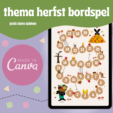 Lesmateriaal thema herfst bordspel van auteur Kelly Meeus