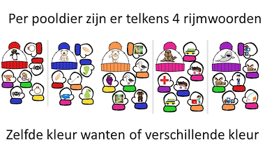 Lesmateriaal rijmspel - mutsen en wanten met pooldieren van auteur Little Play Friends slide 2
