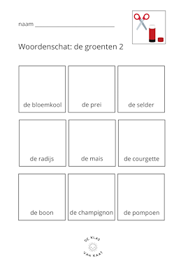 Lesmateriaal Knip- en kleefopdracht: de groenten van auteur deklasvankaat slide 1