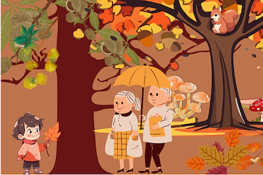 Lesmateriaal Praatplaat Herfst van auteur Kleuterjuf Monique