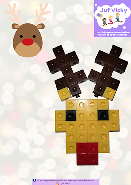 Lesmateriaal Linking cubes kerst en kleikaarten of loosepartskaarten van auteur juf Vicky derde kleuterklas slide 2