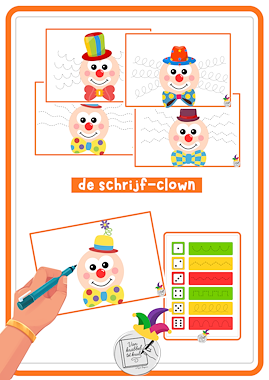 Lesmateriaal De Schrijf-clown van auteur Van krabbel tot krul