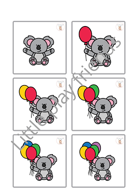Lesmateriaal telspel - de ballonnen van de koala van auteur Little Play Friends slide 3