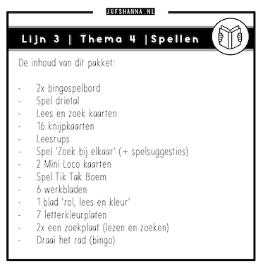Lesmateriaal Lijn 3 | Thema 4 | Lees/spellenpakket van auteur Juf Shanna slide 3