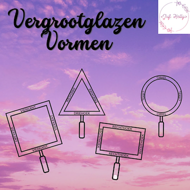 Lesmateriaal Vergrootglazen - Vormen  van auteur Juf Kelly