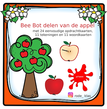 Lesmateriaal Bee Bot delen van de appel van auteur juf Karen