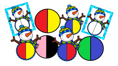 Lesmateriaal wiskundig spel met kleuren, de sneeuwmannen van auteur Little Play Friends slide 3