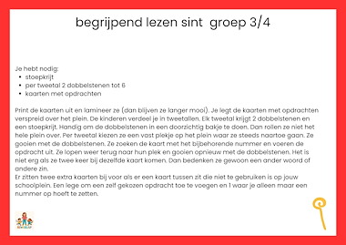 Lesmateriaal begrijpend lezen Sint bewegend leren van auteur de beweegjuf slide 1