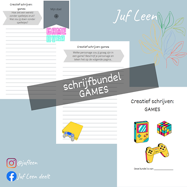 Lesmateriaal Schrijfbundel: Games (creatief schrijven) van auteur Juf Leen slide 2
