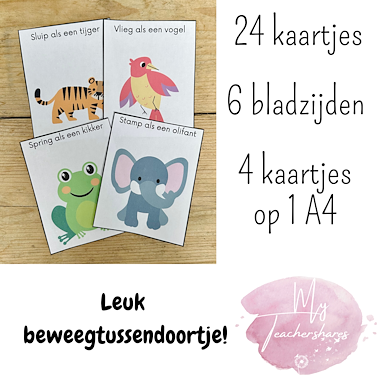 Lesmateriaal Beweegkaartjes dieren | Bewegend leren peuters kleuters  van auteur My Teacher Shares slide 2