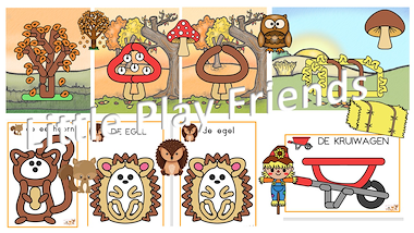 Lesmateriaal Plasticinekaarten herfst van auteur Little Play Friends slide 3