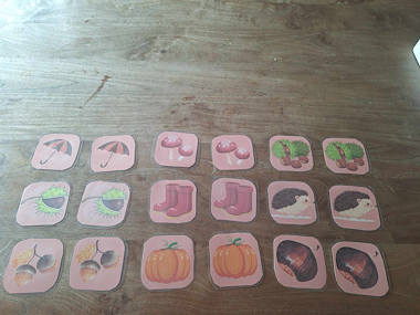 Lesmateriaal memory thema herfst van auteur Juf Eline in de kleuterklas
