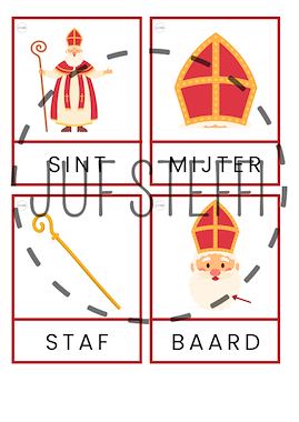 Lesmateriaal woordkaarten Sinterklaas van auteur Juf Steffi