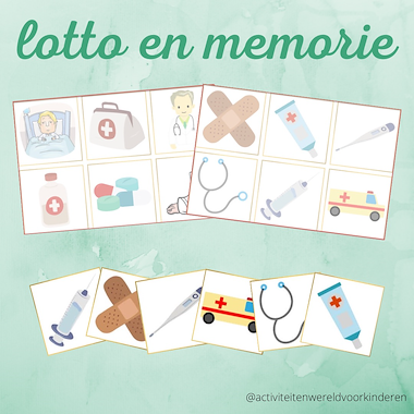 Lesmateriaal Thema ziek zijn - lotto/memorie van auteur Nanny Melissa