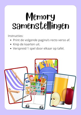 Lesmateriaal Memory samenstellingen van auteur Speelwijs slide 1