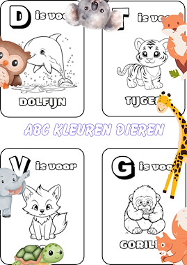 lesmateriaal ABC kleurboek voor kinderen: thema dieren van auteur Speelwijs