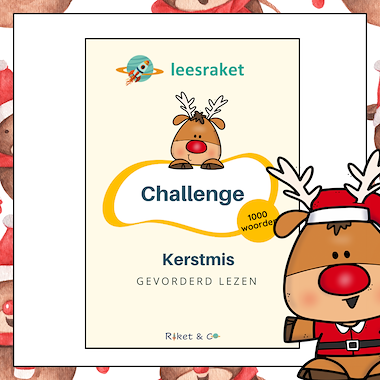 Lesmateriaal Leeschallenge Kerst AVI E5 en hoger van auteur Raket en Co slide 1