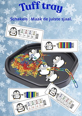 Lesmateriaal Thema winter : Tuff tray schakels van auteur Juf Katy