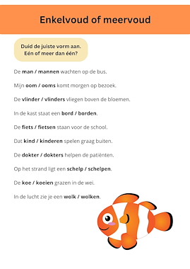 Lesmateriaal Enkelvoud en meervoud van auteur Juf Chloe de mantaklas slide 4