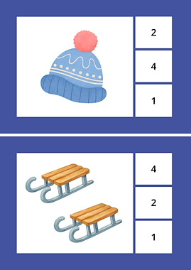 Lesmateriaal Winter Knijpkaarten – Tellen & Lezen voor Kleuters van auteur Juf_C slide 3