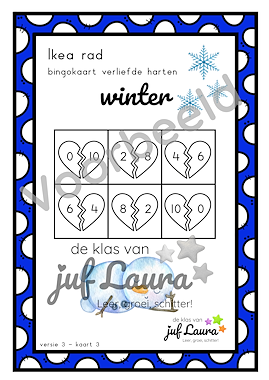 Lesmateriaal Winter - Ikea rad - Verliefde harten  van auteur De klas van juf Laura slide 3