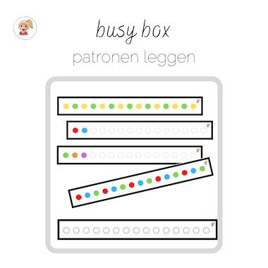 Lesmateriaal Busy box - patronen leggen van auteur Juf Hanne_