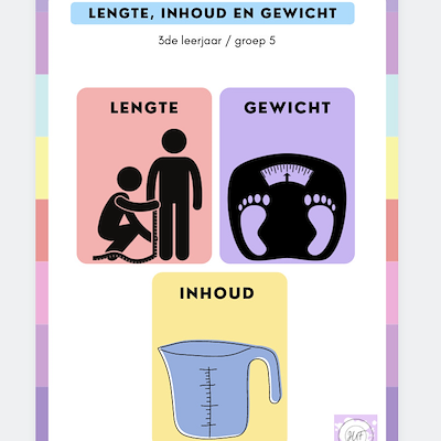 Lesmateriaal Lengte, inhoud en gewicht (groep5, 3de lj) van auteur Juf Sumeyye