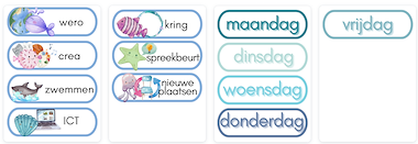 Lesmateriaal Dagritmekaarten en dagen van de week thema 'Onder water'. van auteur Juf Tine slide 3