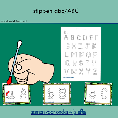 Lesmateriaal stippen abc/ ABC van auteur samen voor onderwijs
