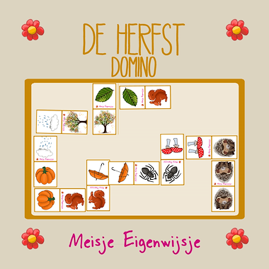 Lesmateriaal De herfst - Domino van auteur Meisje Eigenwijsje