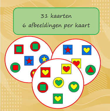 Lesmateriaal Dobble vormen en kleuren van auteur Jabbedabbedoe slide 2