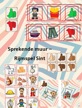 Lesmateriaal Sint - sprekende muur - rijmen van auteur Little Play Friends