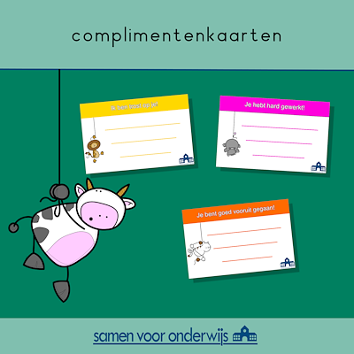 Lesmateriaal 16 Complimentenkaarten van auteur samen voor onderwijs