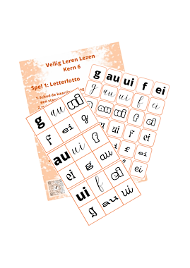 Lesmateriaal VLL - kern 6 - letterlotto/bingo van auteur Peggy Van Rompaey