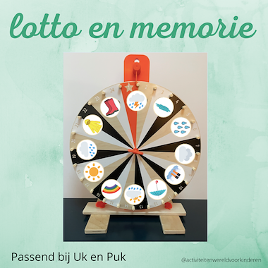 Lesmateriaal thema het weer (thema regen Uk en Puk) - lotto/memorie van auteur Nanny Melissa slide 1