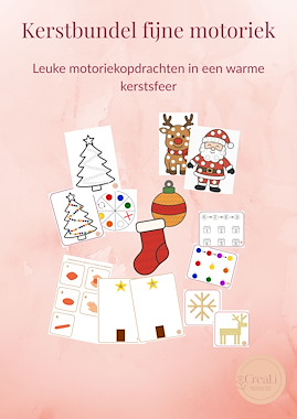 Lesmateriaal Kerstbundel fijne motoriek van auteur CreaLi slide 1