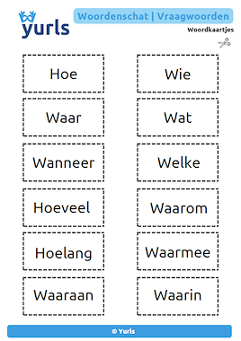 Lesmateriaal Vraagwoorden van auteur Yurls slide 2