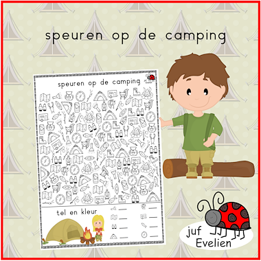 Lesmateriaal speuren op de camping van auteur juf Evelien