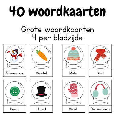 Lesmateriaal Tover woordkaarten winter | peuters kleuters licht van auteur My Teacher Shares slide 2