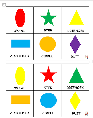 Lesmateriaal Kleuren en vormen lotto van auteur Autijuf_Anja