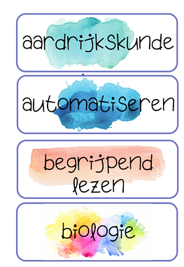 Lesmateriaal Dagritmekaarten watercolour van auteur Anja slide 1