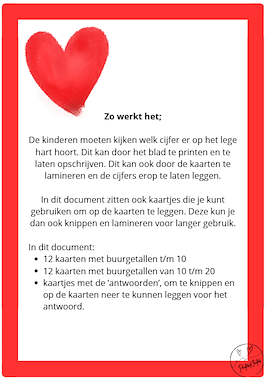 Lesmateriaal Valentijn - buurgetallen van auteur PeuterKleuter slide 2