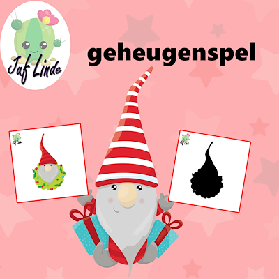 Lesmateriaal geheugenspel kerst van auteur juf Linde