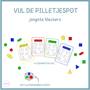 Lesmateriaal Vul de pilletjespot - jongste kleuters van auteur Juf Steffi