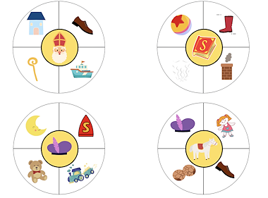 Lesmateriaal Thema Sint en Piet : Wat begint met dezelfde letter? van auteur Katy Janssens slide 2