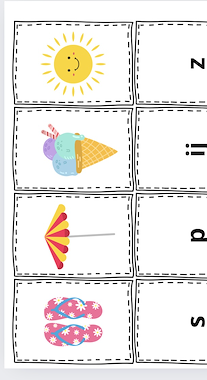 Lesmateriaal Beginletter mix&match zomer / vakantie memorie.  van auteur Cuddlesndcoffee slide 2