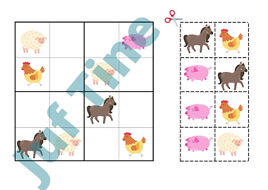 Lesmateriaal Sudoku knip-en-plak van auteur Juf Tine slide 3